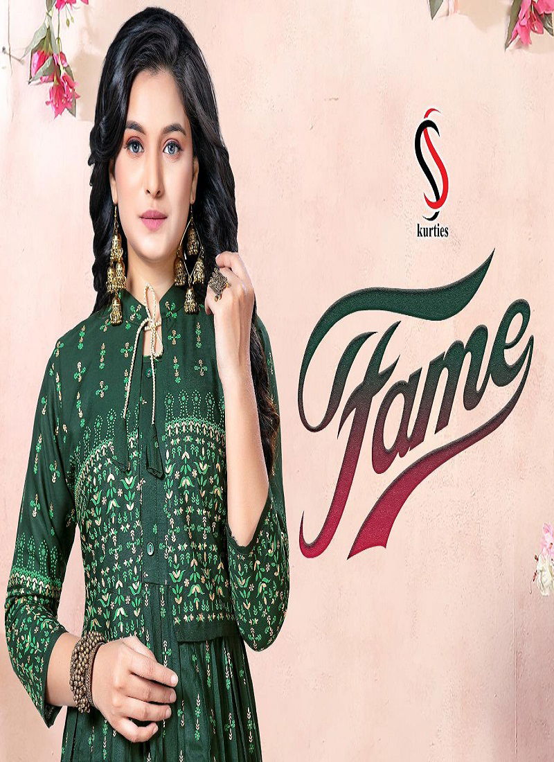Ss Kurtis Flame Latest Fancy Ethnic Wear Designer  Rayon Printed Kurtis Collection